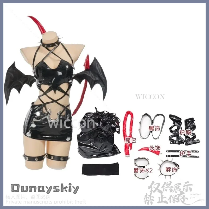 

COSda@Anime PANTY & STOCKING With GARTERBELT Cosplay Kneesocks Costume Sexy PU Tight Nightclub Queen Patent Leather DemonCOSda@