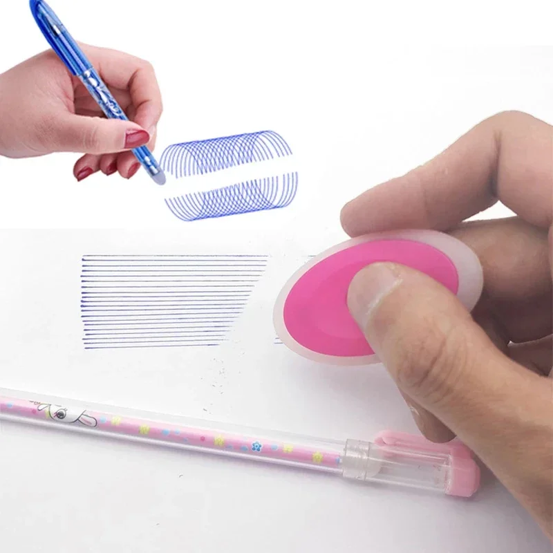 100 Stück löschbare Gelschreibstift-Nachfüllminen, 0,5 mm, blaue/schwarze/rote Tinte, löschbarer Stift, abwaschbarer Griff, Büro- und Schulbedarf, Schreibzubehör. – Detail 7