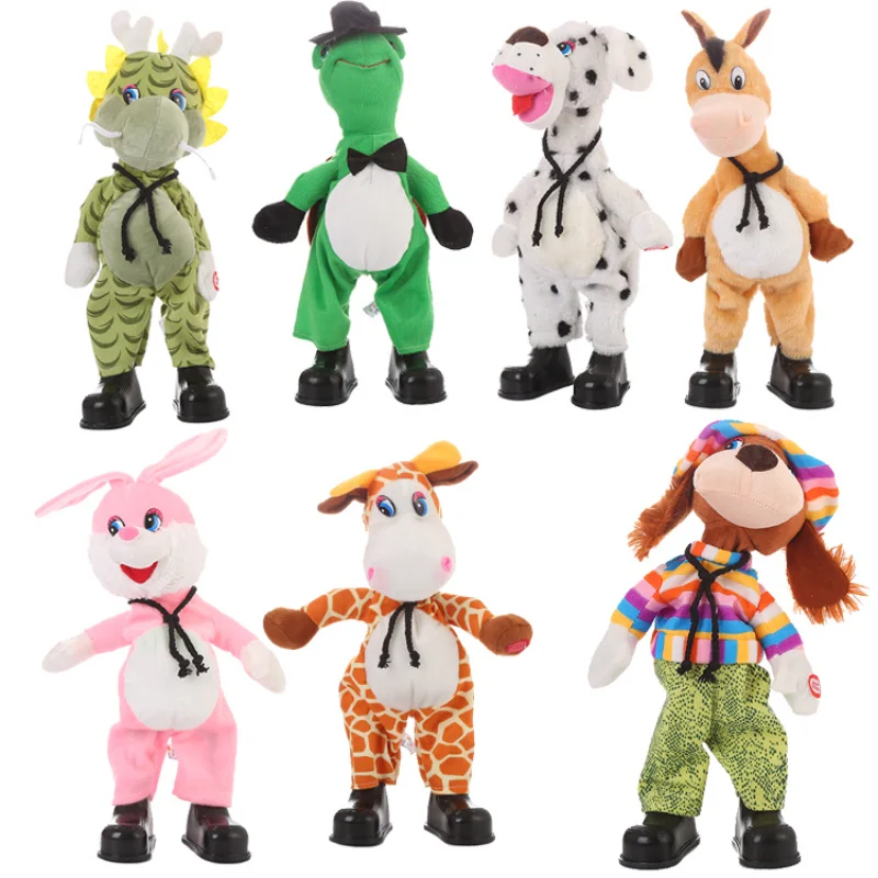 

Electric Tortoise Rabbit Cow Plush Toys Shaking His Head Doll Music Singing and Dancing Donkey Electric Doll Toys for Children