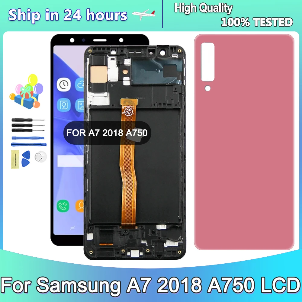 TFT para Samsung Galaxy A7 2018 A750 LCD SM-A750F A750F A750 pantalla LCD reemplazo del digitalizador de pantalla táctil