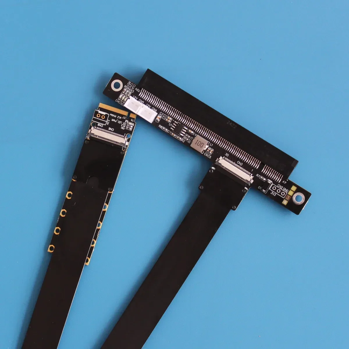 Kabel Ekstensi Kartu Grafis PCIe 5.0 X16 Ke M.2 NVMe Key M Gpu FFC F43 Kecepatan Tinggi Ultra Lembut Rendah Kehilangan PCI-E x4 Gen5 128G/bps
