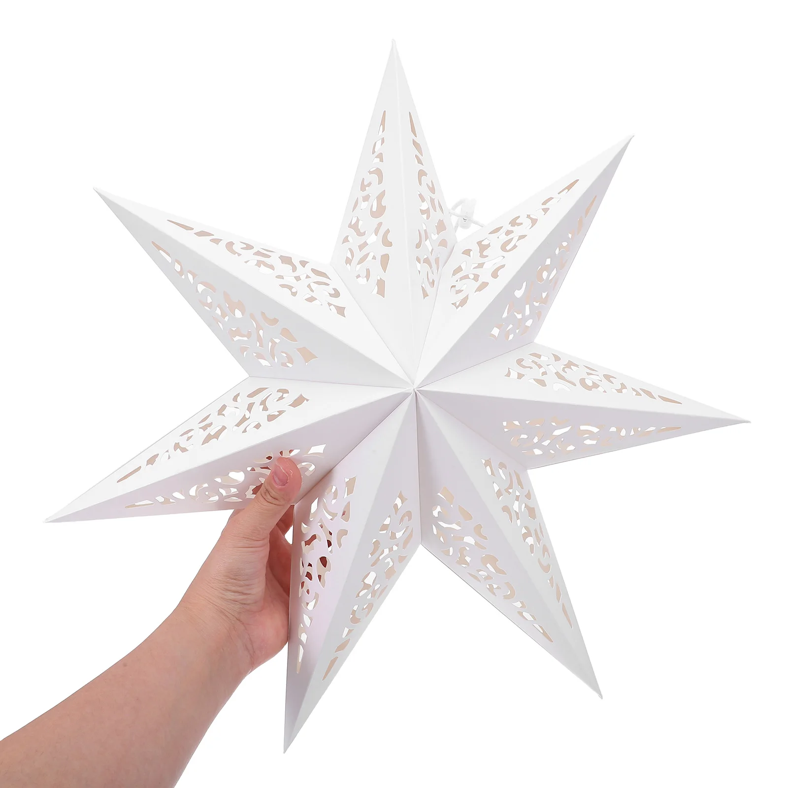

3Pcs Star Paper Lantern 7 Pointed Foldable Christmas Hanging Lampshades for Wedding Holiday Party Decor Star Lampshade