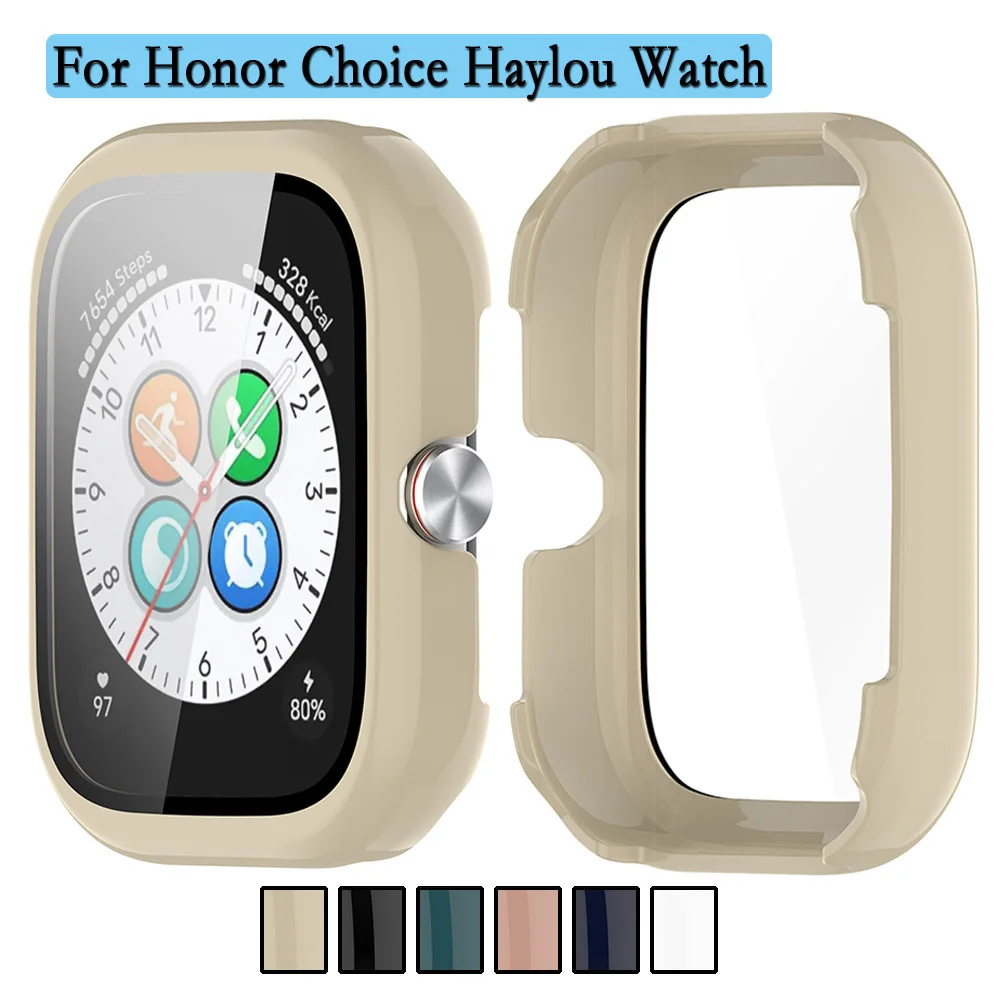 For Honor Choice Haylou Watch 2-in-1 Case+Tempered Glass Hard Cover With Screen Protector Film PC Watch Shell Protection