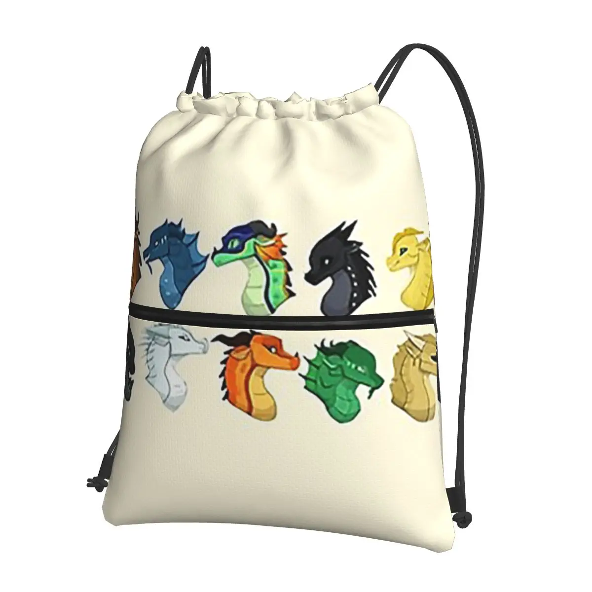 Head Dragons - Wings Of Fire Portable Backpacks Drawstring Bag Fashion Drawstring Bundle Pocket Shoes Bags For School Students