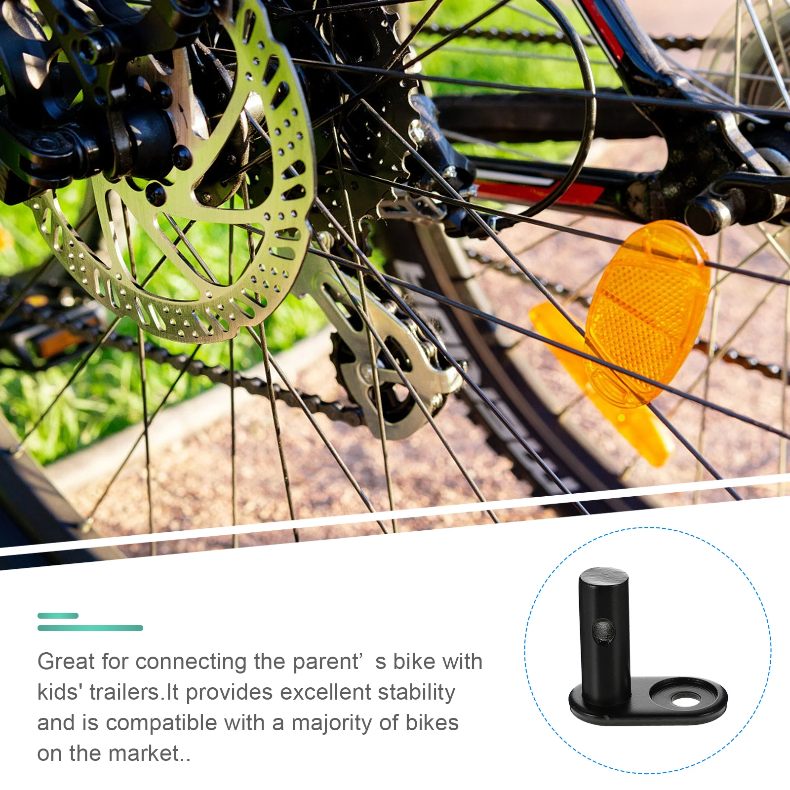 

1pc Bike Trailer Coupler Durable Hitch Connector For Kids Trailer Parent Bike Stable Traction Head Accessories Compatible With