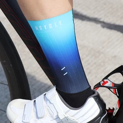 Mcycle calcetines deportivos aerodinámicos de Color degradado, calcetines antideslizantes sin costuras de una pieza para bicicleta, calcetines aerodinámicos para ciclismo de verano