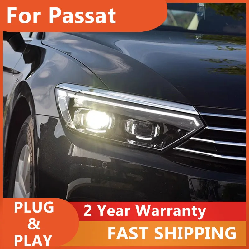 

Автомобильные аксессуары для VW Passat B8, фара 2015-2019, фаара Passat Volkswagen DRL, указатель поворота, ближний свет, проектор Len