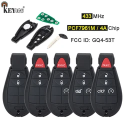 KEYECU 433MHz 4A / PCF7961M Chip GQ4-53T Fobik Remote Car Key for Jeep Cherokee Sport KL 2014 2015 2016 2017 2018 2019