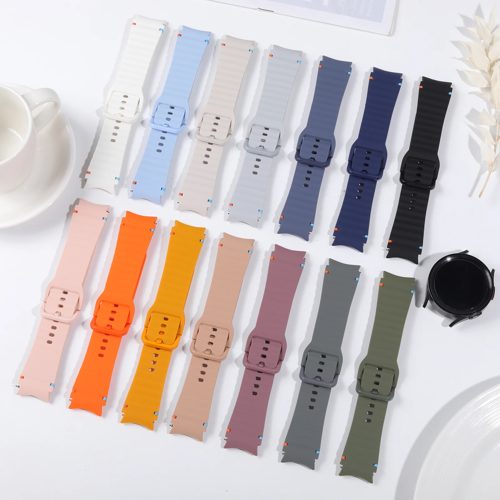 Original Strap for Samsung Galaxy Watch 7 6 5 4 44mm 40mm/FE/Pro/Classic Silicone Bracelet Correa Galaxy Watch 7 6 5 Series Band