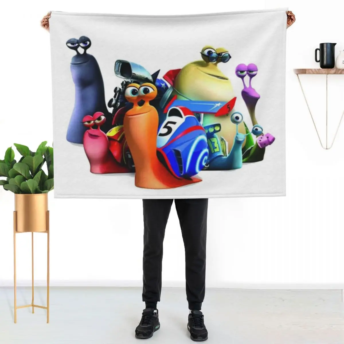 Snail turbo Throw Blanket Cozy Sofa Blanket for TV Watching Napping