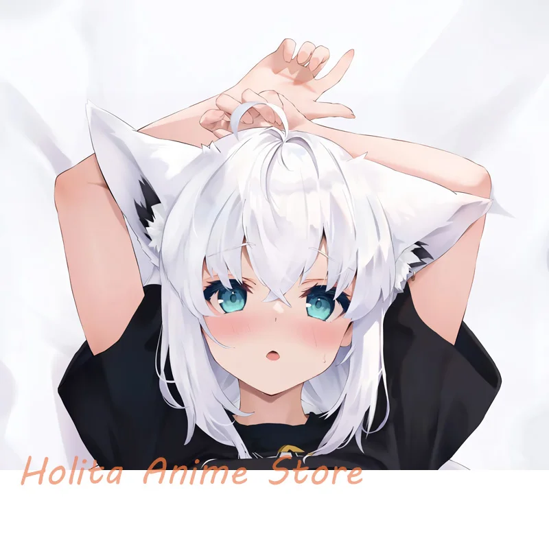 Dakimakura Shirakami Fubuki Vtuber Anime Double-sided Print 2WAY Life-size Body Pillow Cover Pillowcase - view 2