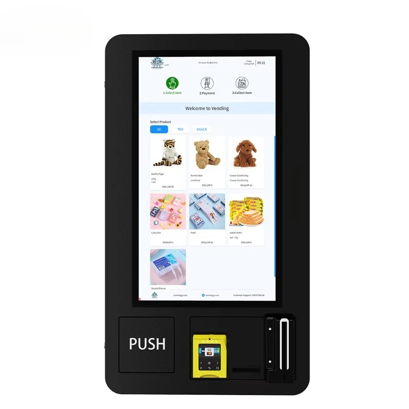 

Небольшие торговые машины Продаж продуктов питания и напитков Цифровой черный настенный торговый автомат Комбинация