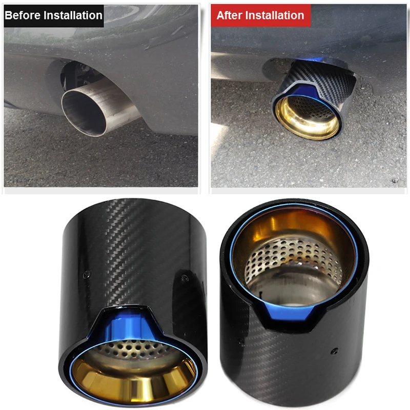 Plug Exhaust Tip For BMW X Series G01 X3 G02 X4 2018-2021 Polished M Performance Style Carbon Fiber Exhaust Tips Nozzle Tailpipe