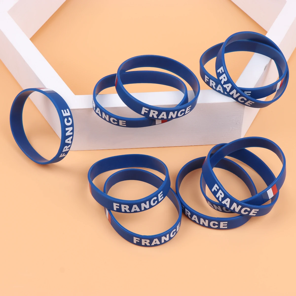 

10 pcs Flag Printed Country Silicone Wristbands Durable Sport Football Match Bracelets For Competitive Racing International