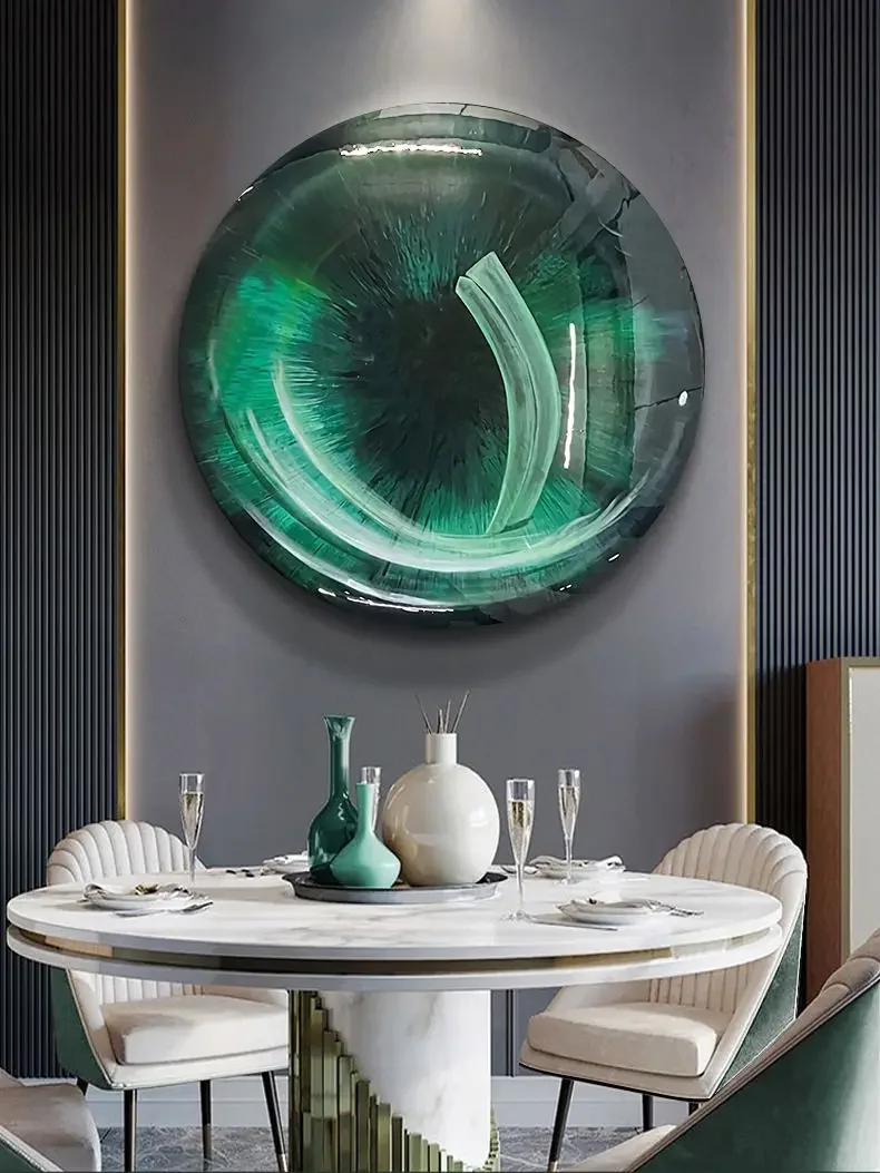 Modern light luxury 3D convex circular hanging painting Decorative Painting