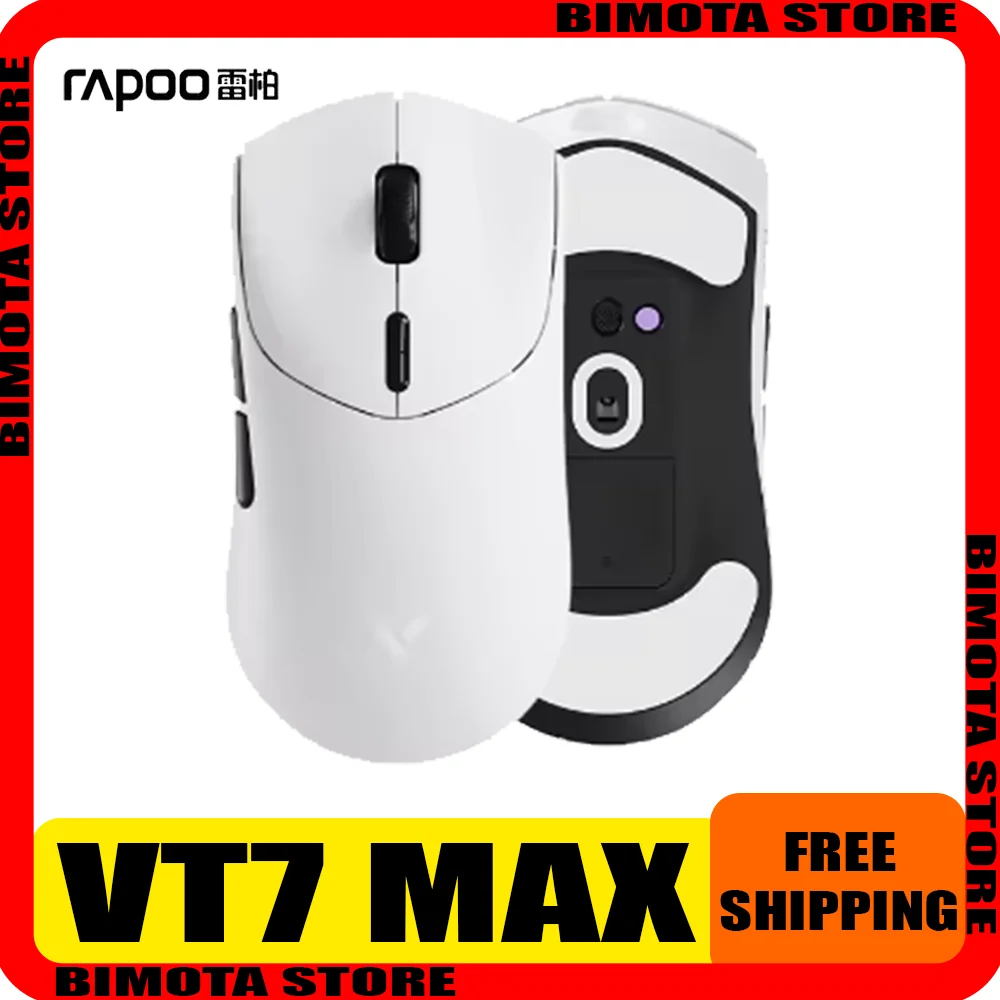 

Rapoo VT7 MAX 8K Wireless Mouse Dual Mode Lightweight Office Gaming Mouse Custom Nordic 54L15 Chip Long Battery Life Ergonomics