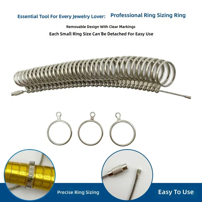 for Standard Metal Ring Size Measuring Device Finger Circle Sizer Tool Number Gauge Accurate Finger Size Measurement Kit