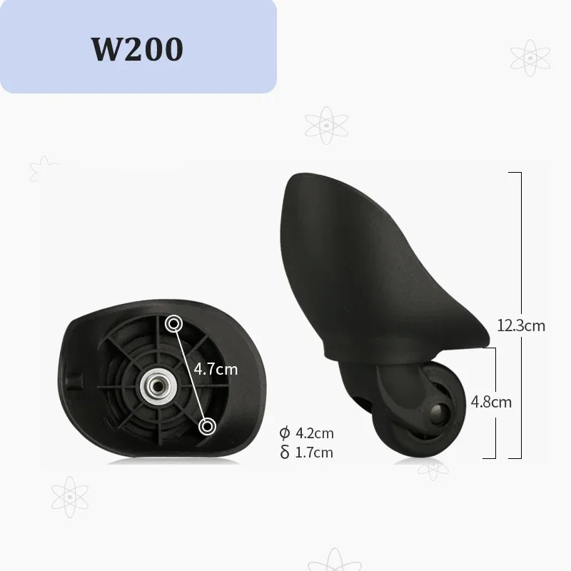 For W200 Luggage Wheel Replacement Ultra-Quiet Swivel Castors 360° Rotation Wear-Resistant & Pressure-Resistant