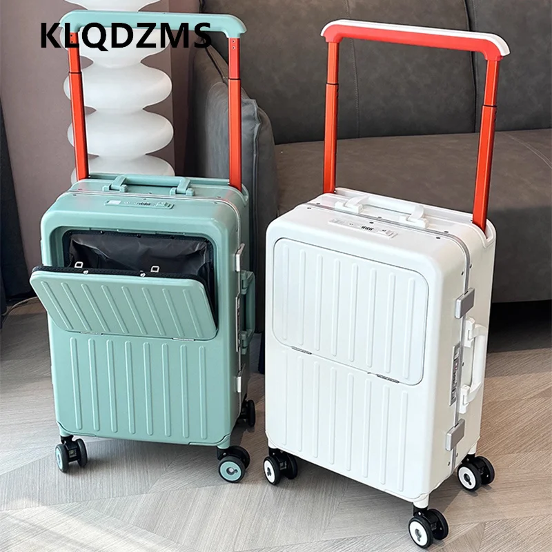 KLQDZMS 20 "24 بوصة المتداول حقيبة USB شحن متعددة الوظائف حقيبة تروللي بعجلات الجبهة افتتاح الصعود صندوق ABS + الكمبيوتر المحمول الأمتعة #4