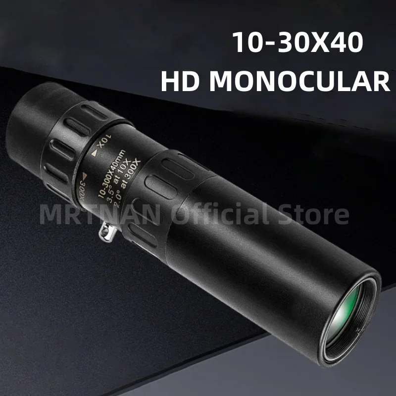 

10-300x40 зум-телескоп HD 4K, портативный мощный бинокль, большой радиус действия, профессиональный монокуляр, искусственная кожа для охоты, кемпинга