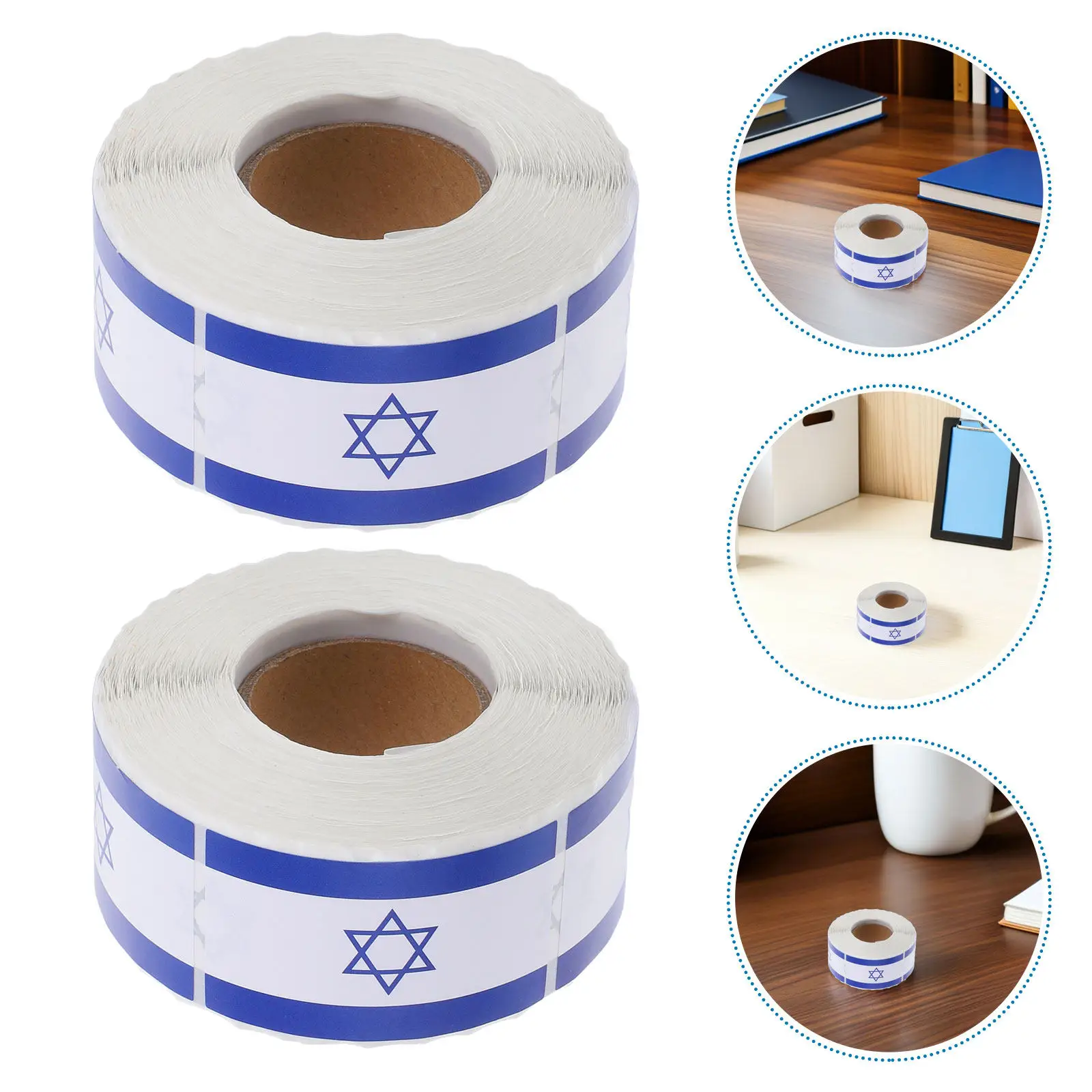

2 Rolls Flag Stickers Self-Adhesive Labels 50x30mm Vivid Decals for Laptop Water Bottle Car Scrapbooking Planner Journal