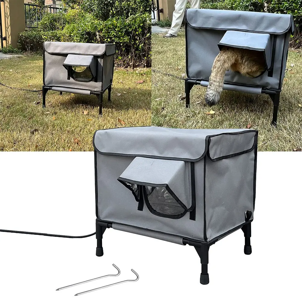 Heated Outdoor Cat House with Insulation Safe Haven Offering Protection to Community Cats from Winter Elements