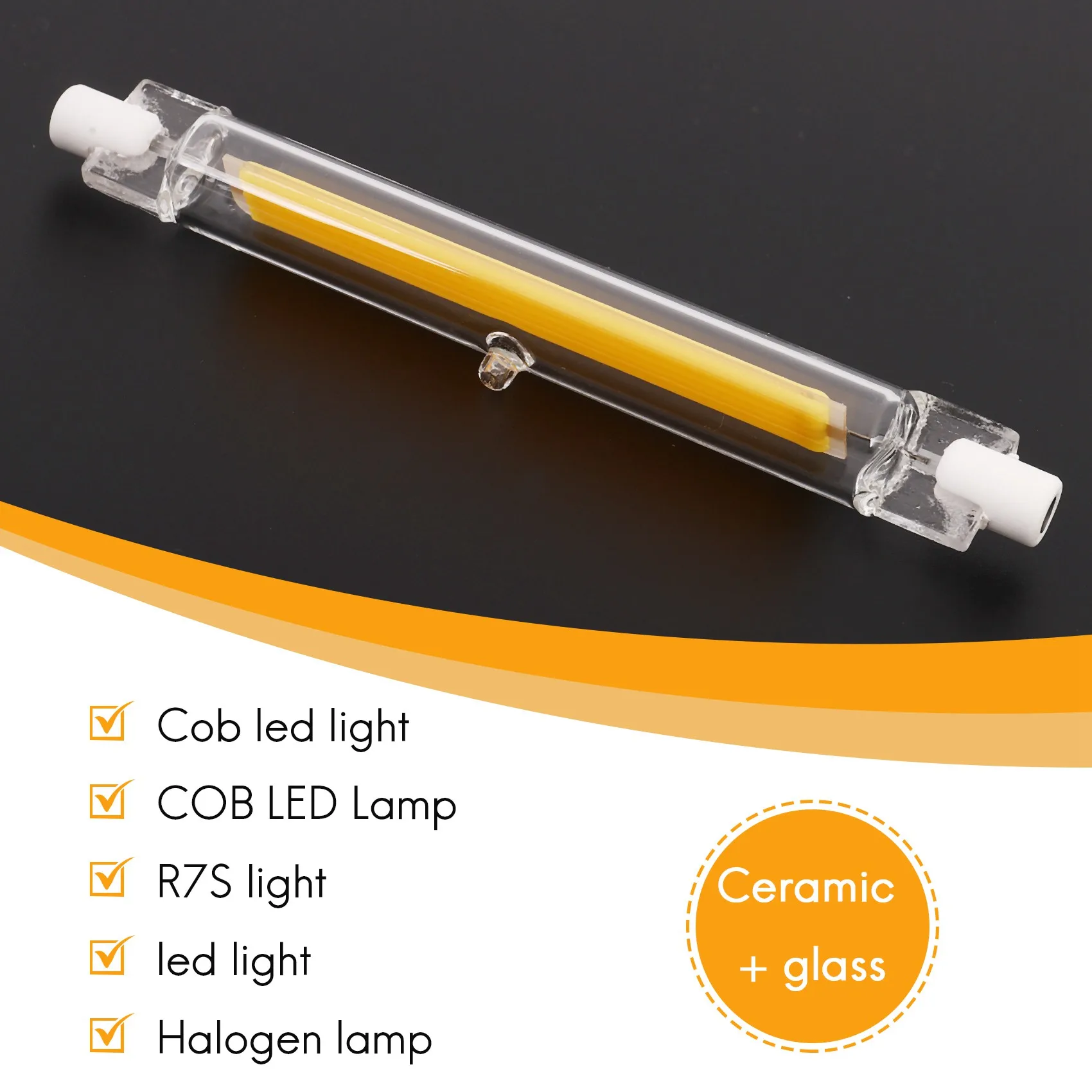 Dimmable R7S Led Cob 10W 118Mm Led Light Bulbs Replace Halogen Lamp-Warm White Light 220V