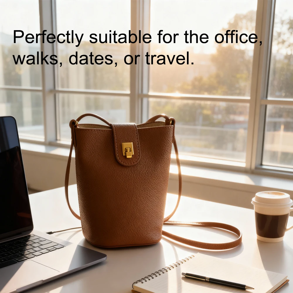 Soft Leather Women's Shoulder Bag, Casual and Fashionable Crossbody Bag, Mobile Phone, Change, Lipstick Storage Shoulder Bag, Ad