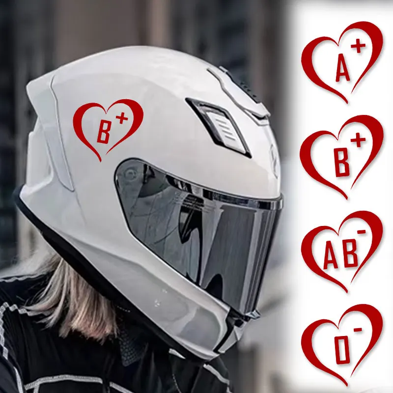 

1PC Heart Blood Type Motorcycle Stickers Vinyl Decals for Motorbike Helmet Side Panel Front Fairing Electric Scooter Car Window