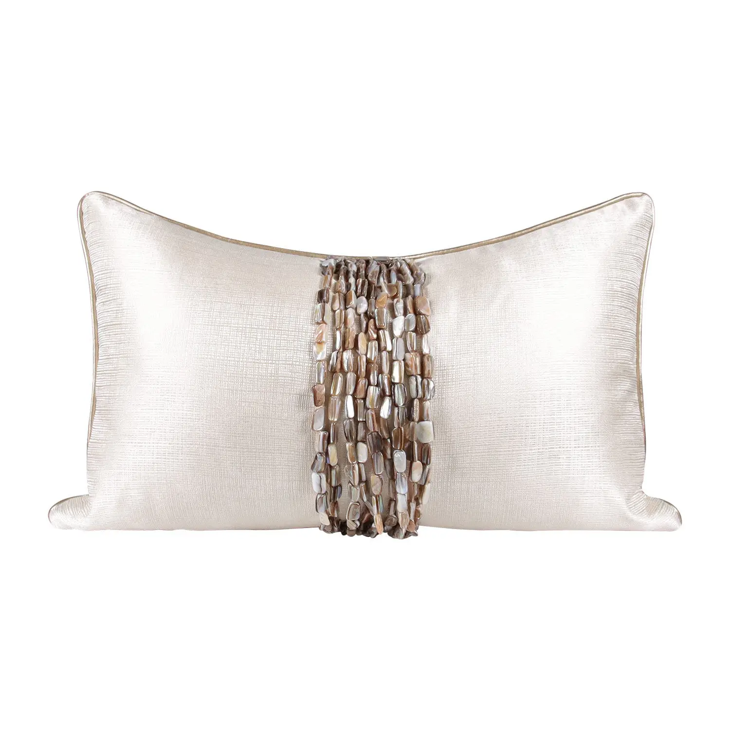 RUIYI 50X30CM Champagne Gold Shell-Filled Lumbar Pillow Decorative Sofa Pillowcase