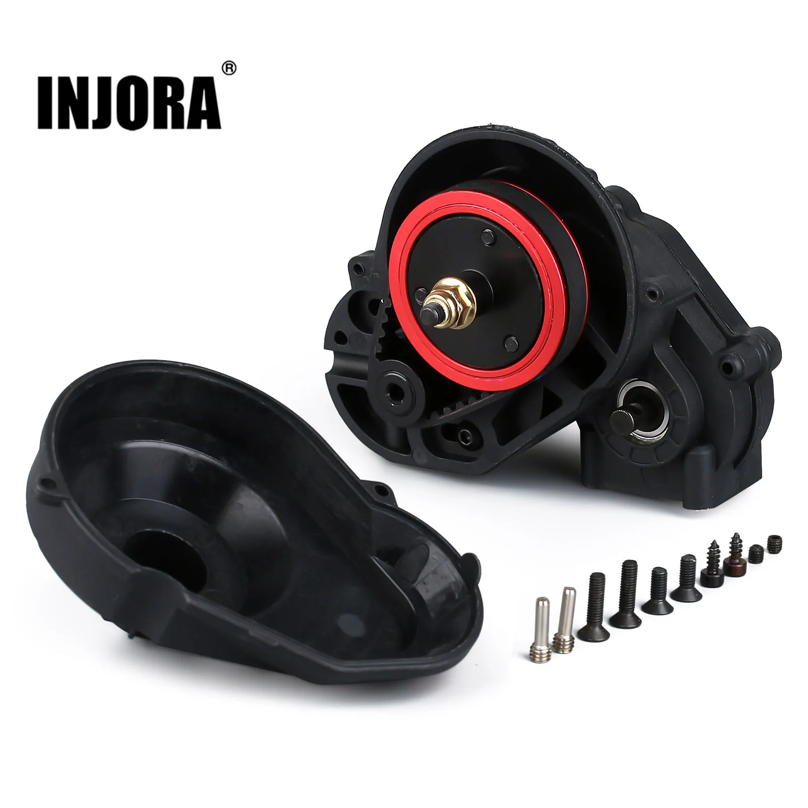 INJORA 3.2mm Gear Belt Drive Transmission Complete Gearbox 1/10 RC Crawler Car Axial SCX10 SCX10 II 90046 Upgrade Parts