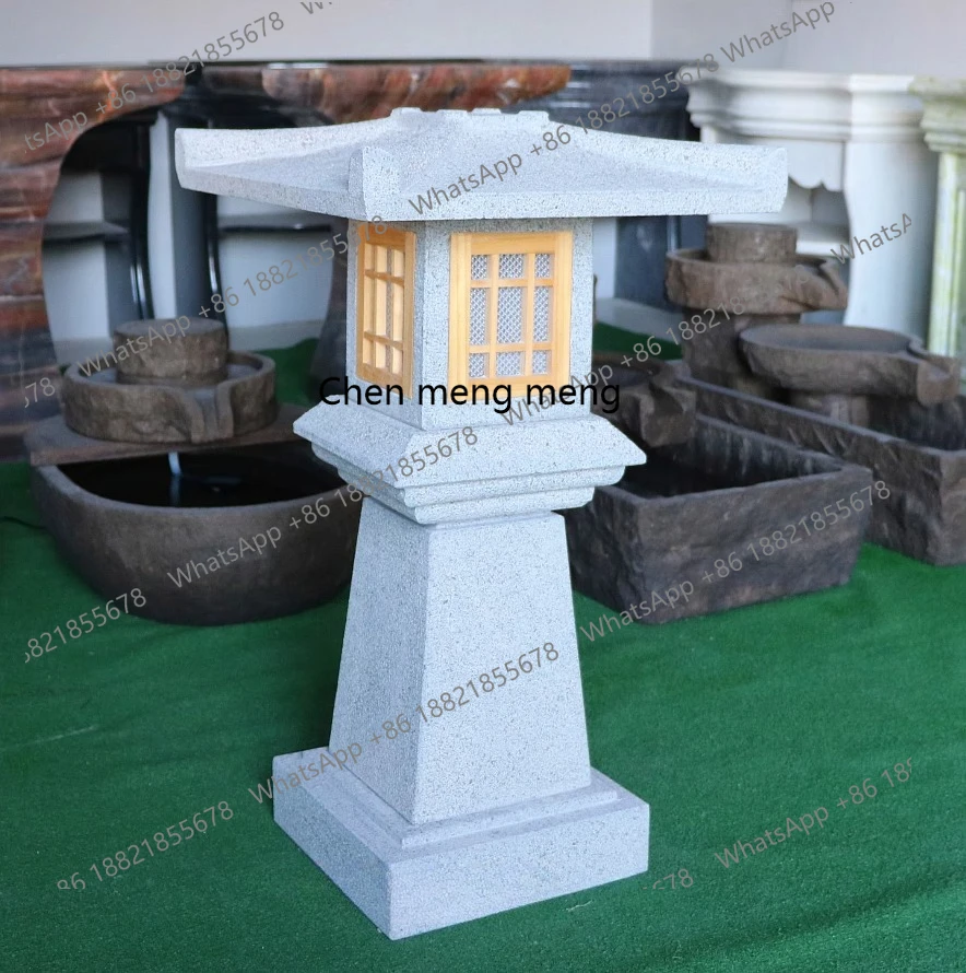 Retro Chinese outdoor stone lantern outdoor lawn lamp Japanese decorative courtyard stone lamp garden landscape