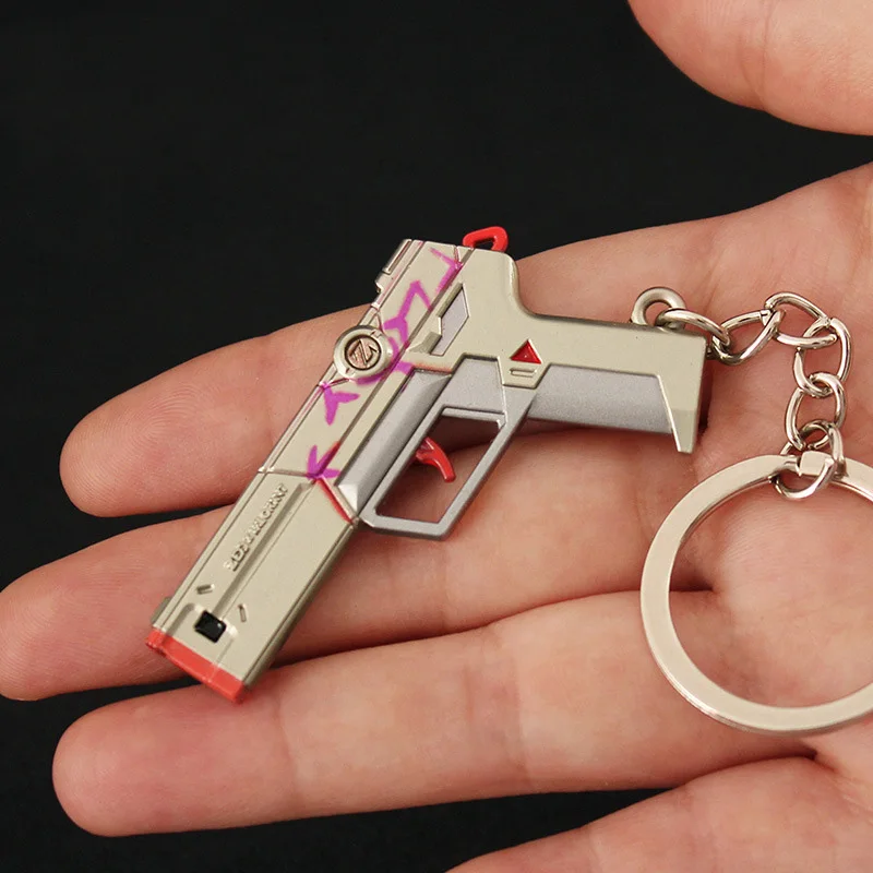 5cm Varolant Spectrum Classic Skin Keychain for Men Boy Reaver Melee Mini Pistol Model Pendant Key Ring Fans Gamer Decor Jewelry