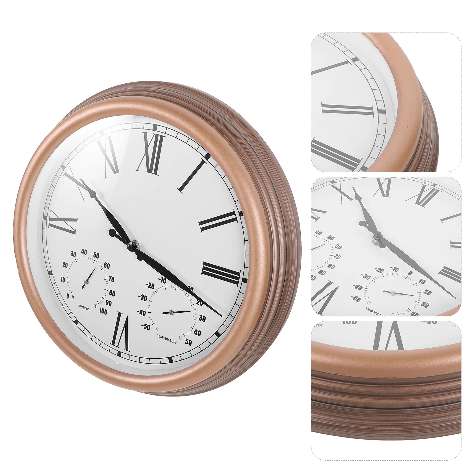 

Outdoor Clock Thermometer Hygrometer Wall Clock Operated for Patio Garden Outdoor Wall Clocks for Patio