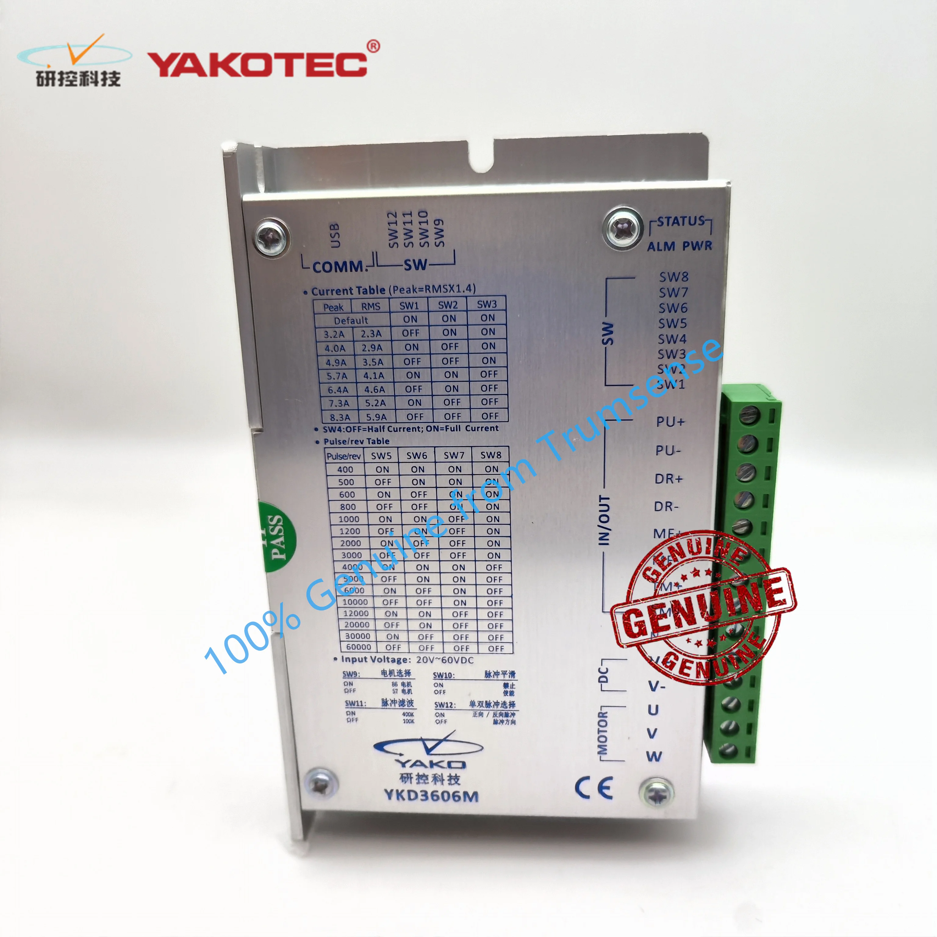 Genuine YAKO YKD3606MA YKD3606M Stepper Motor Drive for NEMA 17 NEMA23 NEMA24 NEMA34 Stepper Motor with DC 24 to 80V Voltage