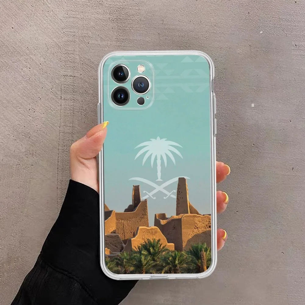 Funda de teléfono con bandera del Reino de Arabia Saudita para IPhone 16 15 14 13 12 Mini 11 Pro XS Max X XR SE 6 7 8 Plus, funda de silicona suave