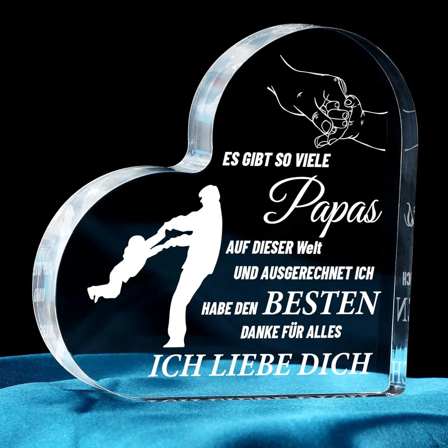 Acrylic Heart Sign for Dad, Personalized Father’s Day Christmas Gift from Kids, Best Dad Birthday Décor
