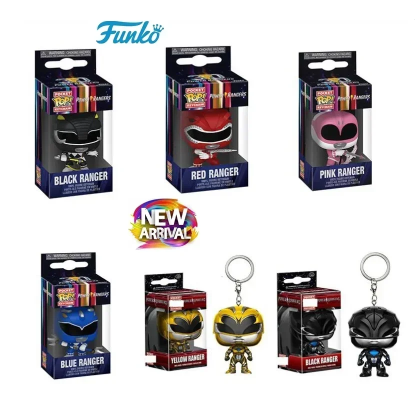 Funko Pop POWER RANGERS Pocket Pop Keychain New Arrival Pink Rangers Red Blue Yellow Ranger Vinyl Figure Collection Model Toys