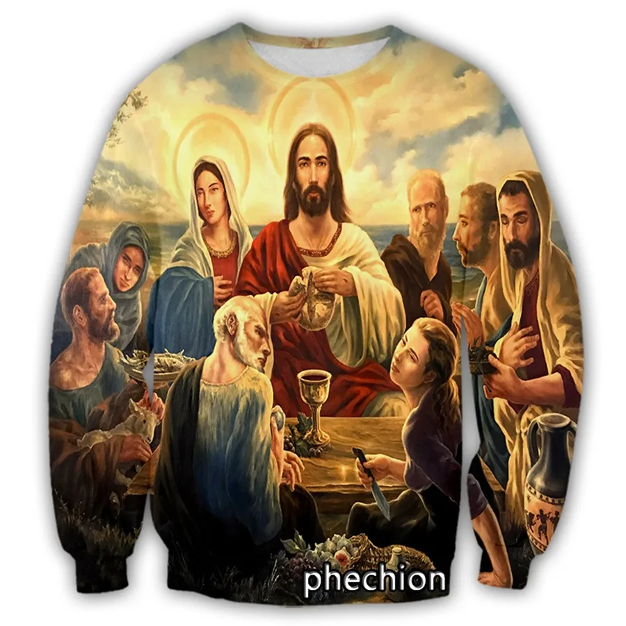 phechion Fashion Men/Women EUR Religion Art Paint 3D Printed Long Sleeve Sweatshirts Casual Sport Streetwear Clothing Tops S68