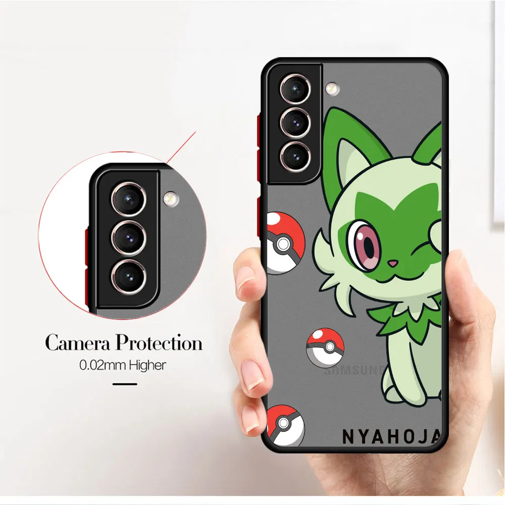 Case For Samsung Galaxy S24 S23 S22 Ultra S20 S21 FE S10 Plus Note 20 10 Lite 9 Matte Funda Phone Cover Retro Pokemon Pikachu