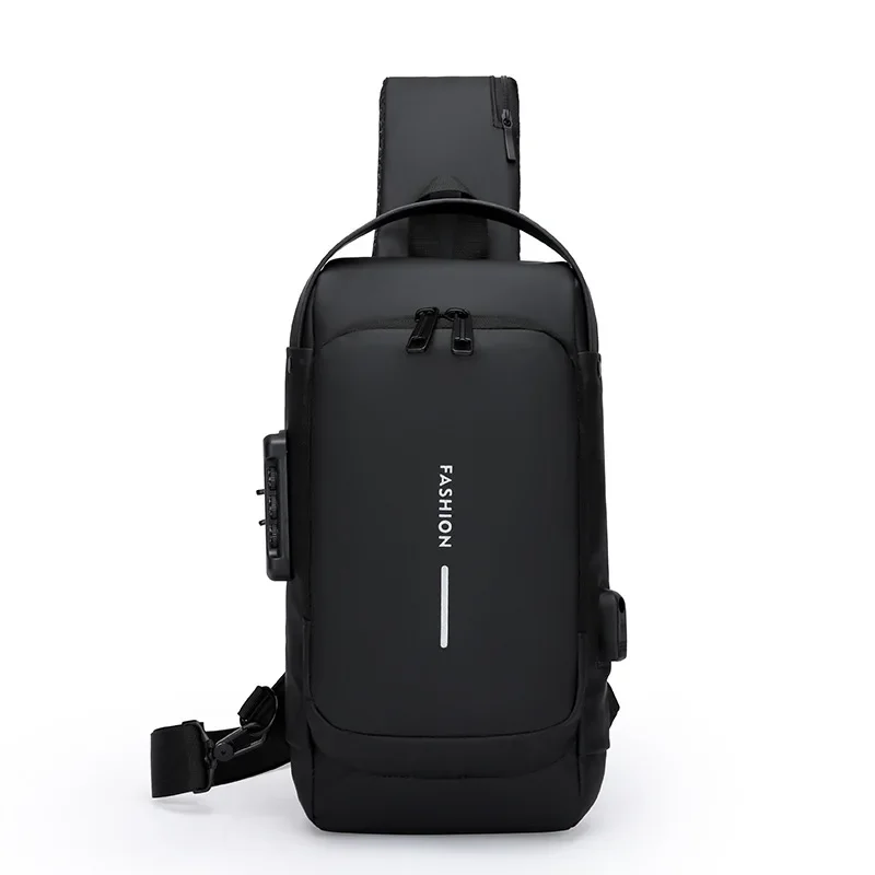 Men Multifunction Anti Theft USB Shoulder Bag Casual Man Crossbody Cross Body Travel Sling Chest Bags Pack Messenger Pack
