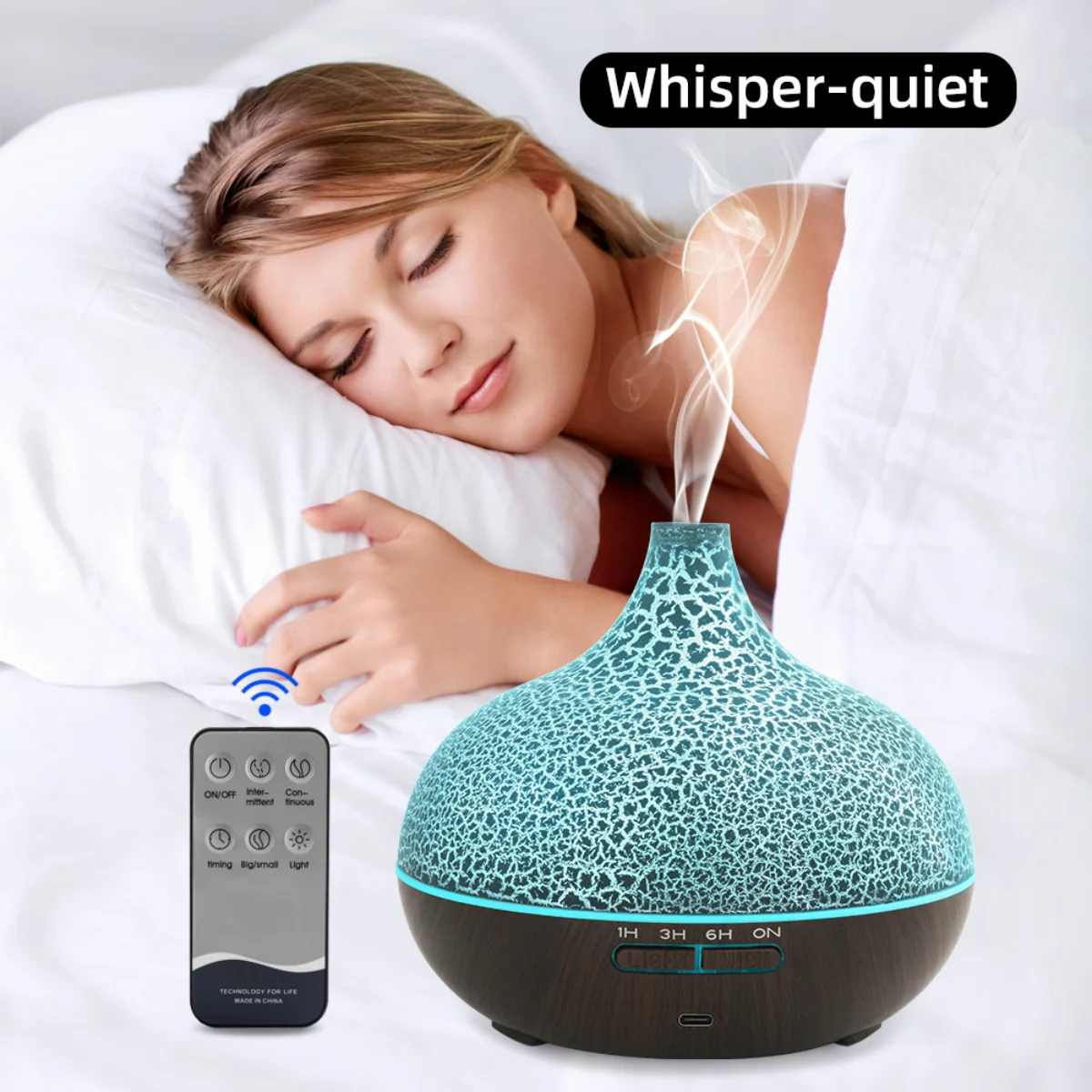 550ml Aromatherapy Diffuser & Humidifier  Ultrasonic, Auto Shut-Off, Quiet for Home & Bedroom