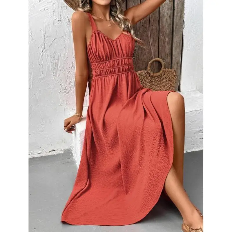 

n Pure Color Women's Strap Dr Cross-Border New Sle Casual Sport Suit Seven Sve Length Autumn Season Faion