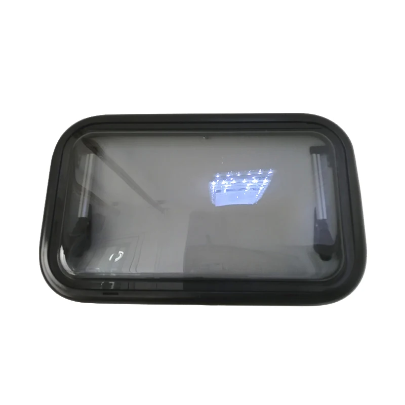 Factory Direct Trailer Window Double Glazed Acrylic With Roller Blind And Flynet 900x900mm