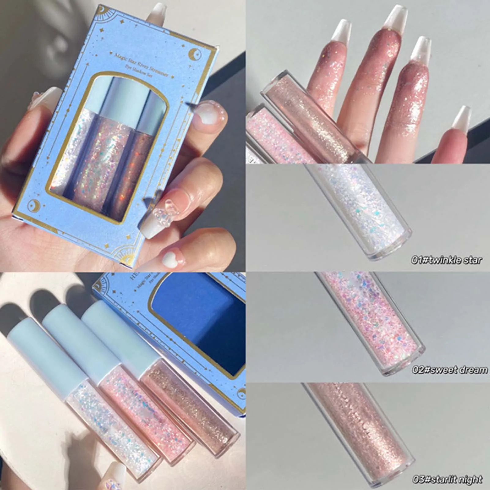 Sparkly Liquid Eyeshadow Quick Dry Highlight Eyeshadow Liquid Eye Cosmetic