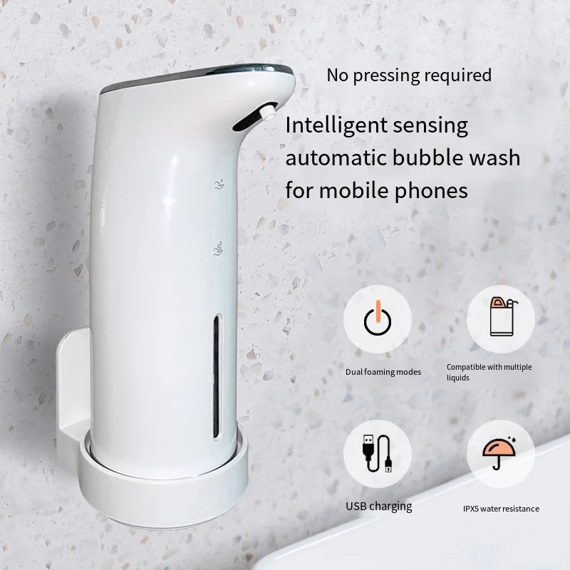 

Настенный автоматический дозатор мыла, умная пена, ручная стиральная машина, перезаряжаемый индукционный датчик для ванной комнаты