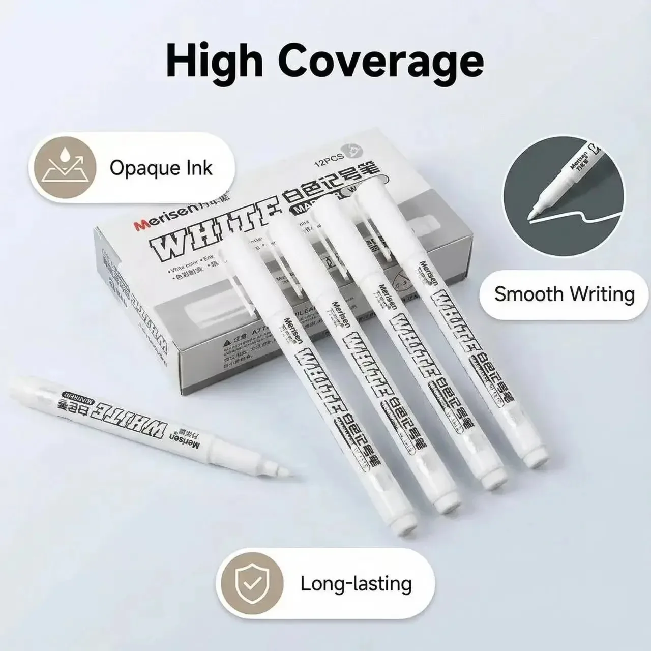 

1-5pcsWhite Paint Pen for Rock Painting,Stone,Ceramic,Glass,Wood,Tire,Fabric,Metal,Canvas. Set Acrylic Paint White Marker