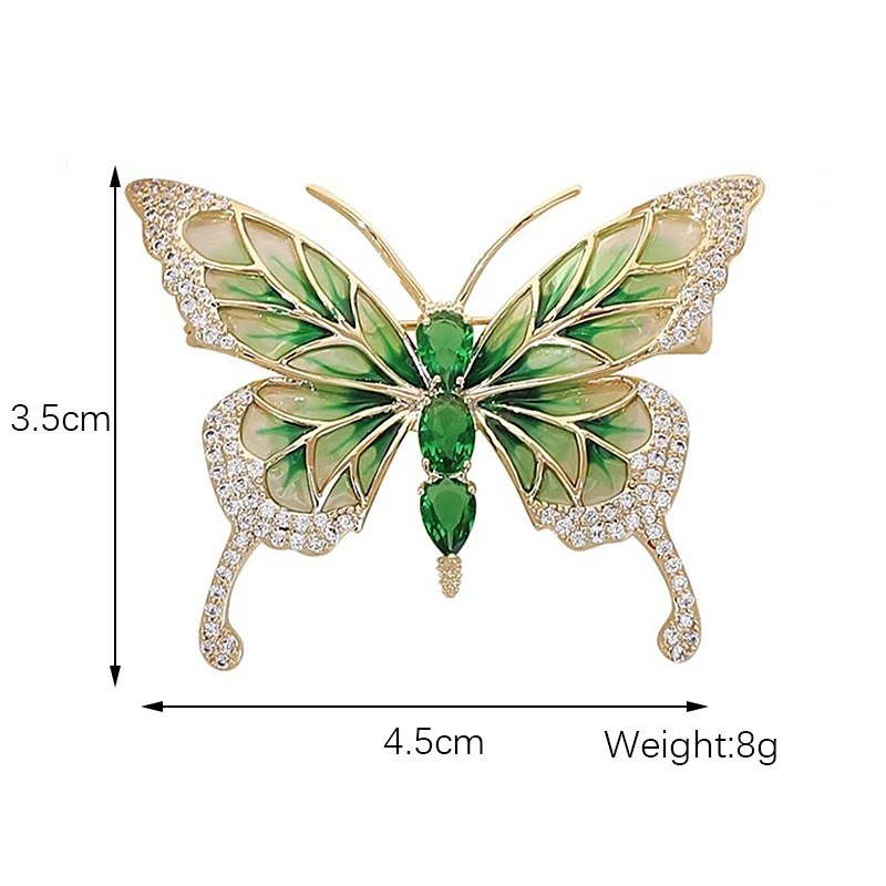 Moda kryształ kryształ górski motylkowe broszki żeński stanik owad naprawiony znaczek przypinka akcesoria odzieżowe dla kobiet ślub