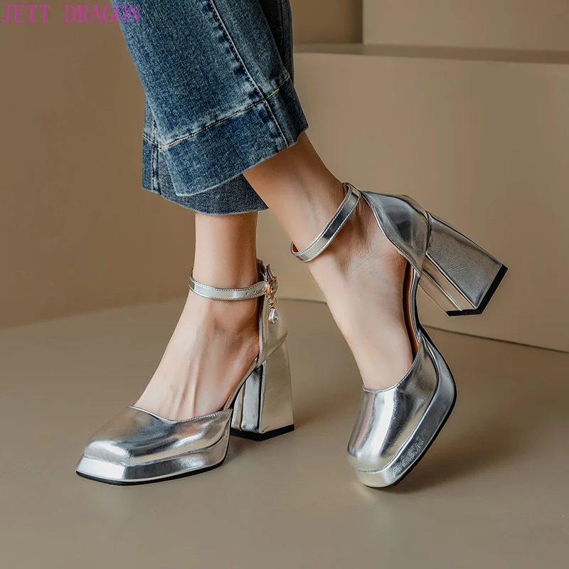 Elegant Women\'s Sandals Summer Shoes Luxury 2024 Ankle Straps Gold Silver High Heels Pumps Female Party Wedding Shoes Big Size