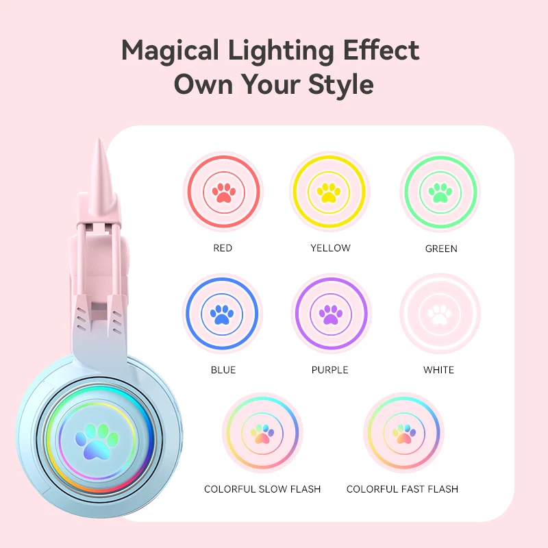 2 in 1 Cute Antlers/Cat Ears Wireless Bluetooth Headphones Gamer 3.5mm Headset Gaming Headphones Christmas Gift for Kids Girls